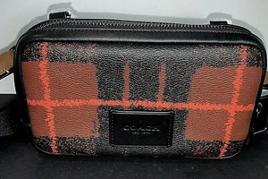 Coach Orange Multi Window Pane Print Phone Crossbody Bag C6819 New - Picture 1 of 12
