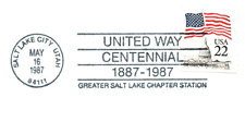 US SPECIAL PICTORIAL POSTMARK COVER UNITED WAY CENTENNIAL GREATER SALT LAKE 1987