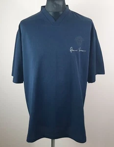 Versace Medusa T-Shirt Mens Size XL V-Neck Polyester V2 Vintage Ittierre Gianni - Picture 1 of 11