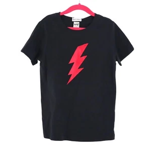 Jack & Nicole Lightning Bolt Graphic Tee Kids S 6-8 Black Casual Simple NWT - Picture 1 of 7