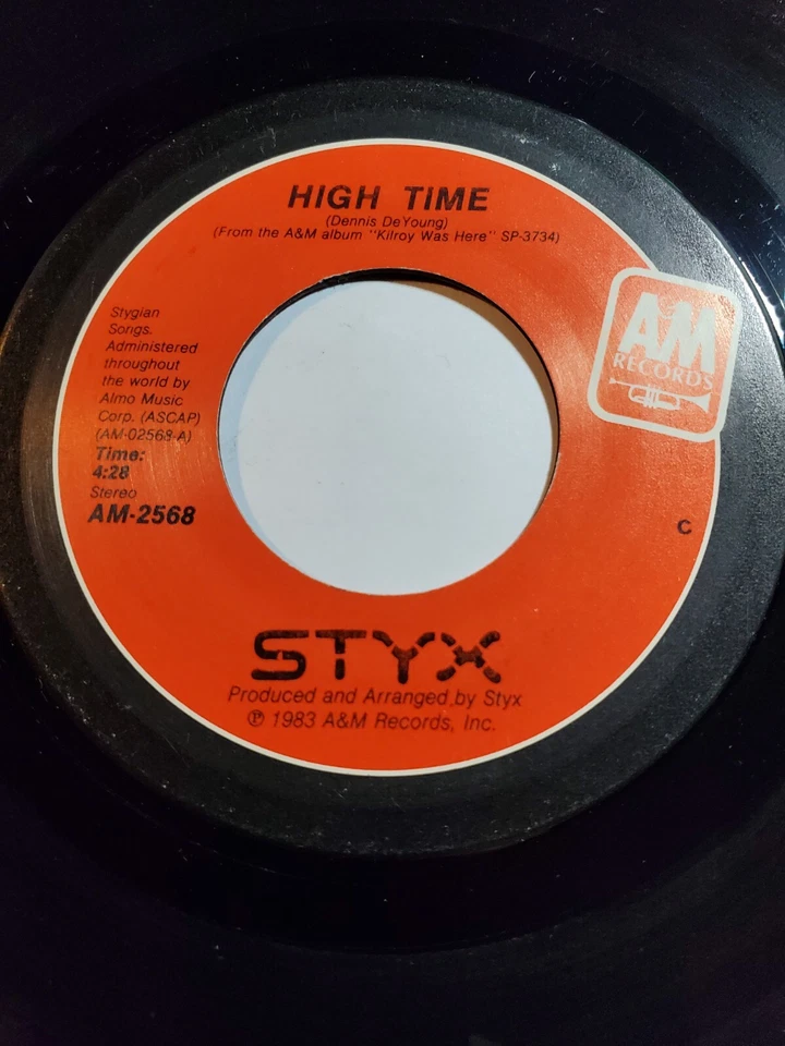 Styx: High Time/ Double Life-45RPM 7" A&M  VG+ F166 - Image 1 of 1