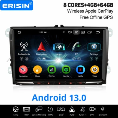 9" Android 14 Autoradio Navi Für VW Passat Golf 5/6 Tiguan Beetle Polo Skoda OPS - Bild 1 von 4