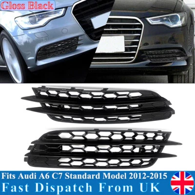 FOR 2012-2015 AUDI A6 C7 STANDARD FRONT BUMPER FOG LIGHT COVER GRILLE LEFT+RIGHT - Image 1 of 4