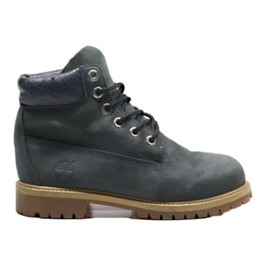 TIMBERLAND Lace-Up Boots Blue Leather Boys UK 3.5 - Picture 1 of 6