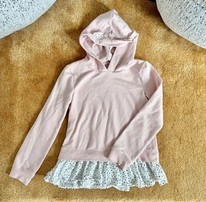 EUC Tucker + Tate Girls Long Sleeve Animal Ear Peplum PINK Hoodie Sweater Size 7 - Picture 1 of 8
