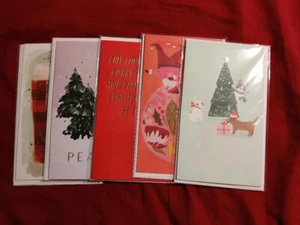 Minted Holiday Money Holder Greeting Cards lot of 5 individually sealed NEW - Picture 1 of 3