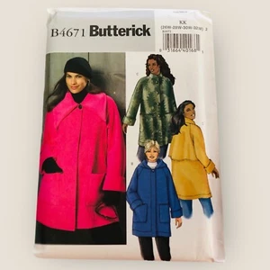 Abrigo para mujer Butterick patrón de costura B4671 talla 26W-32W - Imagen 1 de 2