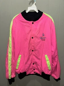 Vintage Flamingo Las Vegas Jacket Windbreaker Pink Neon 80s 90s SUPER RARE HTF - Picture 1 of 4