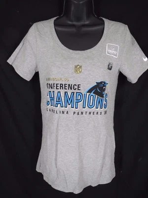 Carolina Panthers Womens Sizes S/M Nike Short Sleeve Shirt Conference Champions - Image 1 of 3