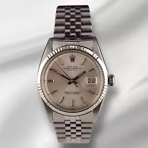 Rolex 36mm Datejust Mens Stainless Steel Watch Fluted Jubilee Silver Dial 1601 - Picture 1 of 9