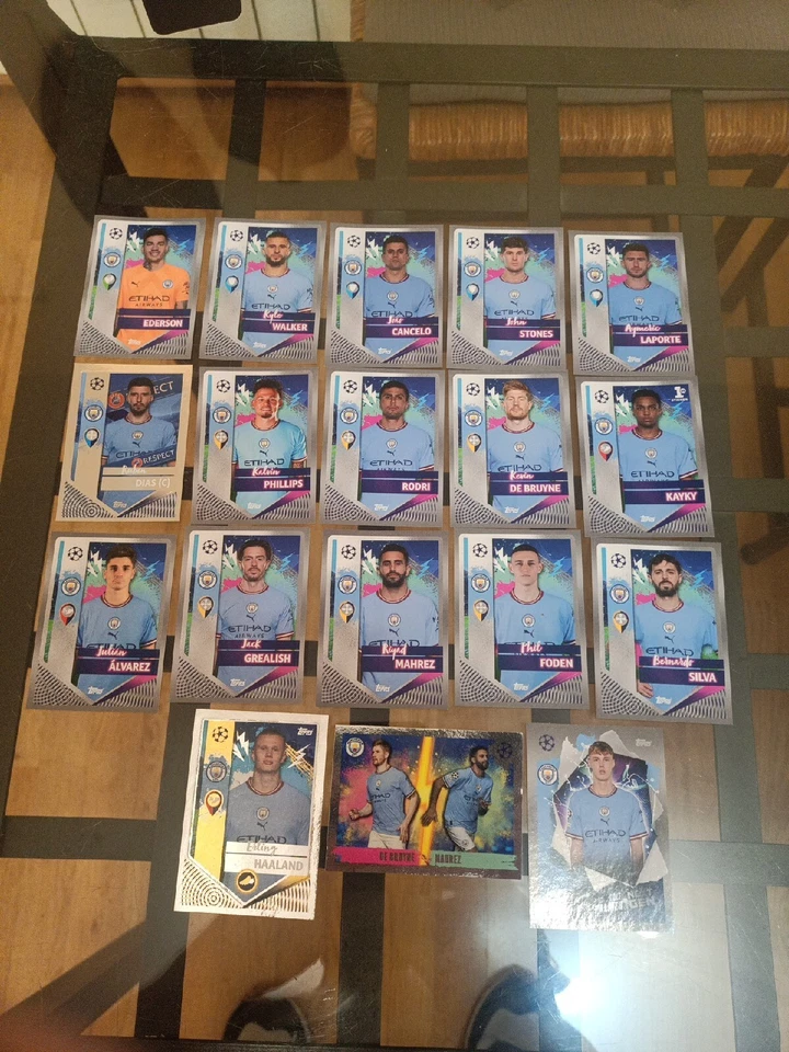 SET COMPLETO MANCHESTER CITY CHAMPIONS LEAGUE 22/23 TOPPS STICKERS  - Imagen 1 de 1