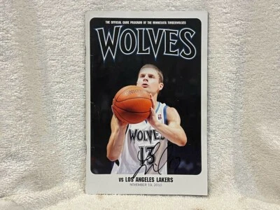 11-19-2010 Minnesota Timberwolves vs. Los Angeles Lakers Prog, Luke Ridnour AUTO - Image 1 of 2
