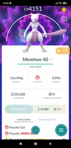 Pokemon Mewtwo Nivel 40 - 3 Habilidades - Captura 2018 (Garantizado 100% Suerte) - Imagen 1 de 1