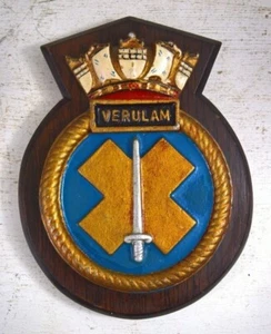 ROYAL NAVY HMS VERULAM WALL PLAQUE - Picture 1 of 6
