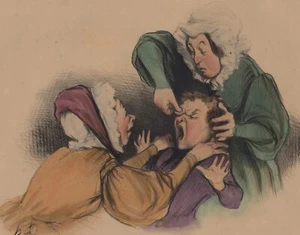 HONORÉ DAUMIER - Die Beule - Litografia su bianco - 1838 - Foto 1 di 2