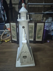 Holz Kirche & Leuchtturm Vogelhaus 15" hoch 8" tief 5" breit - Bild 1 von 7