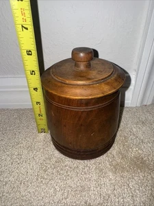 Vintage 1960’s Mort N. Marton Corp Wood Canister 5” T - Picture 1 of 5