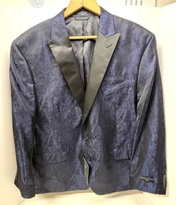 Shaquille O'Neal XLG Men's 2-Button Navy & Black Marble Suit Jacket Sz50 Reg NEW - Picture 1 of 6