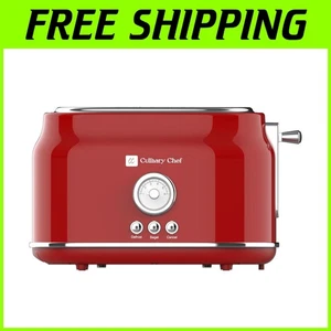 Stylish Retro Toaster, Wide Slot, 5 Settings, Red - Picture 1 of 7