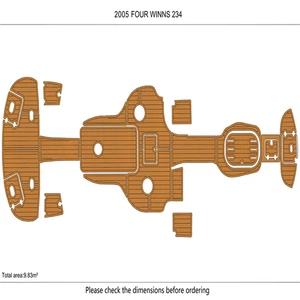 1999-2005 Four Winns 234 Cockpit Swim platform 1/4" 6mm EVA faux teak mat floor - Picture 1 of 23