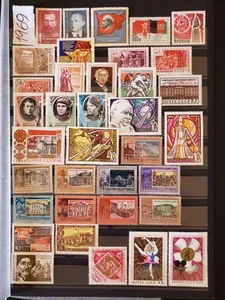 25181-Russia (Soviet Union) Stamps Year 1969 Collection Set, 113 Pcs & 7 M/S MNH - Picture 1 of 4