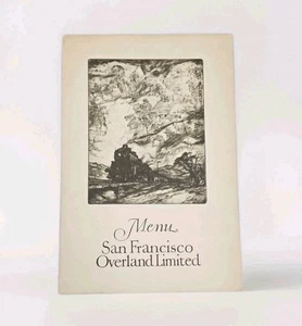 San Francisco Overland Limited Train Car Menu 1928 - Picture 1 of 6
