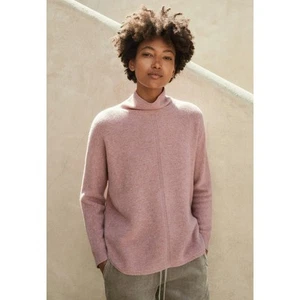 POETRY Funnel Neck Pure Cashmere Sweater Rose pink Textured Stitch Women's 6 - Picture 1 of 14