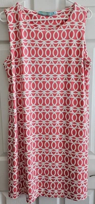 Lulu B (Anthony's) XL Sundress Coral Geometric Sleeveless Activeware Beachy - Image 1 of 4