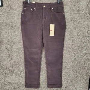 Levi's Womens Mid Rise Petite Skinny Corduroy Pants Plum 12PM NWT - Picture 1 of 10