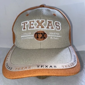 NWOT Embroidered Texas Lone Star State Cap Hat Beige And Orange Adjustable - Picture 1 of 9