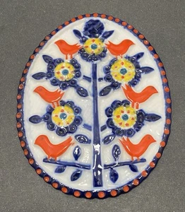 De Colección Porcelana Sargadelos Torrado Árbol de la Vida Medallón Pájaros Flores - Imagen 1 de 10