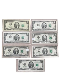$2 Bill ~ Series 1976, Series 2003, Series 2013 ~ Circulated~ Lot Of 7  - Picture 1 of 9
