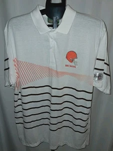 New! Vintage Cleveland Browns Polo Golf Shirt Embroidered Helmet Mens Size Large - Picture 1 of 5