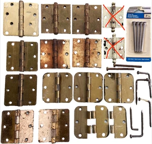 Door Hinge Lot Stanley National 3.5” 4” Vintage Antique 2.5” SquareRound Square - Picture 1 of 19