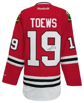 Camiseta deportiva de hockey Reebok Premier roja firmada por Jonathan Toews de los Blackhawks - (con certificado de autenticidad SS) Foto 1 de 3