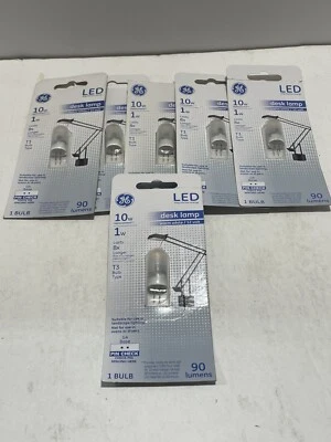 Six 6 GE LED Desk Lamp Light Bulb Warm White 10W Replacement 1W T3 G4 Base NEW - Image 1 of 3