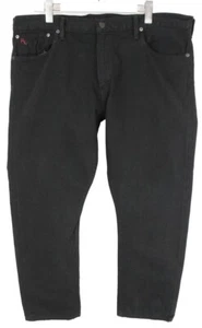 Polo Ralph Lauren Hampton Straight Herrenjeans W40/L30 Fade Effekt Zip Schwarz - Imagen 1 de 10