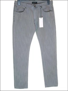 Nuevos pantalones de mezclilla ajustados superfinos auténticos para hombre £145 hechos en Italia W29" W30" grises - Imagen 1 de 5