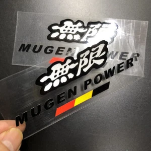 2Pcs Black Mugen Power Racing Decals Car Body Side Window Gas Cap Sports Sticker - Picture 1 of 12