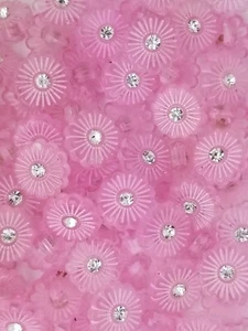 SIZE 18L - 7/16", FLOWER SHANK BUTTON, PINK, 1 GROSS, SHINY FINISH - Picture 1 of 1