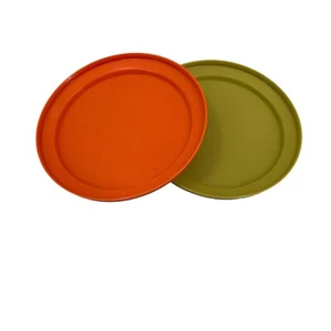 Lote de 2 tapas de repuesto Tupperware Seal-N-Serve 1207 naranja aguacate vintage - Imagen 1 de 9