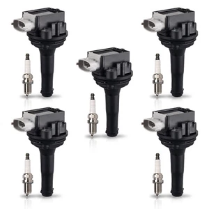 5pcs Ignition Coil & 5pcs Spark Plug for 2004-2007 Volvo V70 l5 2.5L UF517 - Picture 1 of 12