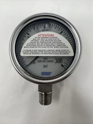Wika 2-1/2" 316 SS Tube and Connection Pressure Gauges 0-300 PSI - Image 1 of 4