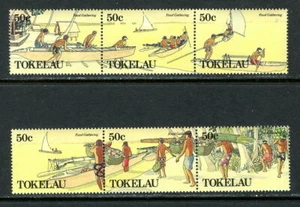 TOKELAU 163-64, 1989 FOOD GATHERING, STRIPS OF 3, MNH (TOK044)  - Picture 1 of 1