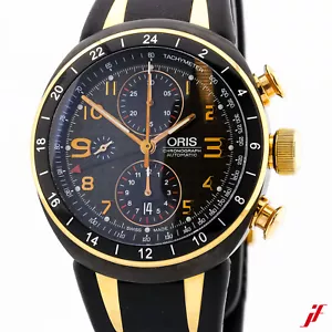 Oris TT3 Watch Ref. 7590 Automatic Titanium Steel Gold Plated Rubber - Picture 1 of 5