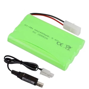 2400mAh 9.6V AA Ni-MH Rechargeable Battery Pack for RC Truck Cars Boat With USB - Picture 1 of 11