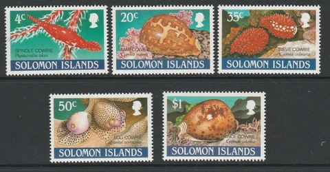 Solomon Islands 1990 Cowrie Shells set SG 670-674 Mnh Cover
