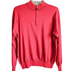 Peter Millar Mens Red Wool Silk Quarter Zip Pullover XXL - Picture 1 of 9
