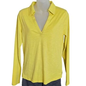 Boden Damen Jersey Top Größe XS Ananasgelb 100% Baumwolle Kragen Kerbe Tee - Bild 1 von 6