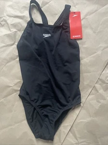 Speedo Girls Endurance Plus Medalist Swimsuit Black - 13-14 Years - Picture 1 of 4